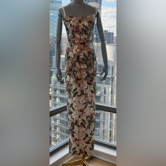 🆕 BRONX & BANCO 🧿 NWOT Dahlia Floral Embroidered Gown - Sz XS / US 2 - Picture 12 of 16